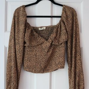 Verge Girl Cheetah Peasant Blouse